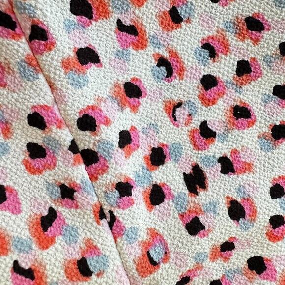 Adrianna Papell Abstract Dot Sleeveless Flutter Sleeve Tie Neck Blouse Size M - Picture 11 of 11